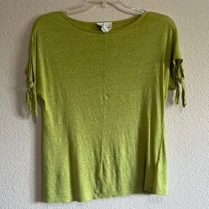 Andrea Jovine Size Small Avocado Green Cold Shoulder Shirt